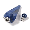 Dyed Natural Lapis Lazuli Faceted Cone Openable Perfume Bottle Big Pendants G-L524-18P-09-3