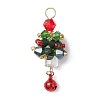 3Pcs 3 Colors Christmas Theme Glass Pendants PALLOY-JF02892-3