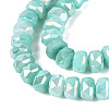 Electroplate Crackle Imitation Jade Glass Beads Strands EGLA-Q135-01A-C04-3