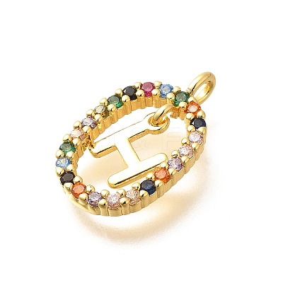 Brass Micro Pave Cubic Zirconia Pendants ZIRC-P123-01G-H02-1