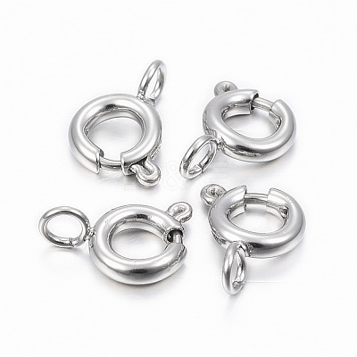 Tarnish Resistant 304 Stainless Steel Smooth Surface Spring Ring Clasps STAS-H396-B-02P-1