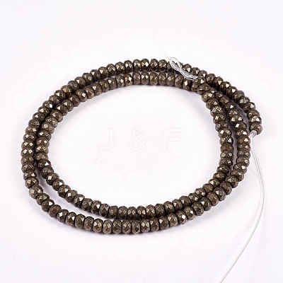 Natural Pyrite Beads Strands G-L051-4x3mm-01-1