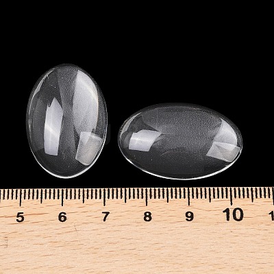 Transparent Oval Glass Cabochons GGLA-R022-30x20-1