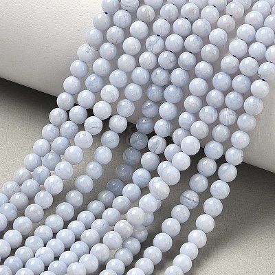 Grade AA Natural Blue Lace Agate Beads Strands G-F222-30-4mm-1