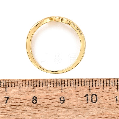 Brass Micro Pave Clear Cubic Zirconia Finger Rings for Women RJEW-C168-03G-1