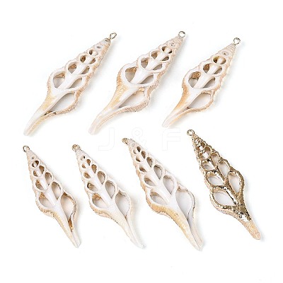 Electroplate Natural Shell Big Pendants SSHEL-N042-15-1