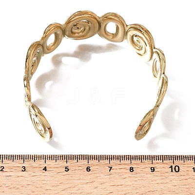 Hammered 304 Stainless Steel Cuff Bangles for Women BJEW-T030-02G-1