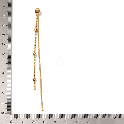 Brass Snake Chain & Ball Chain Ear Nuts KK-G510-16G-1