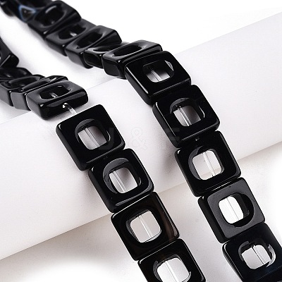 Dyed & Heated Natural Black Agate Beads Strands G-N342-102C-1