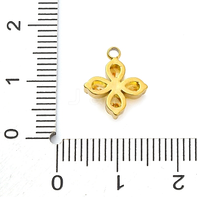 304 Stainless Steel Micro Pave Cubic Zirconia Pendants STAS-U042-06G-04-1