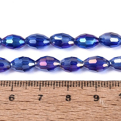 Electroplate Transparent Glass Beads Strands GL-N002-01A-A14-1