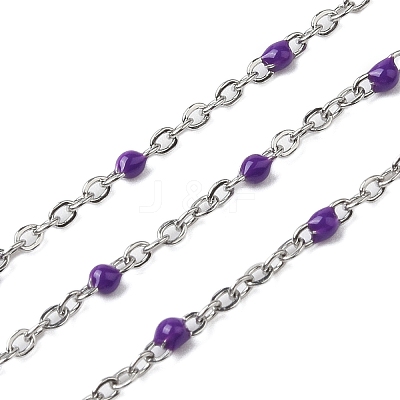 304 Stainless Steel Enamel Link Chains CHS-A015-02P-02-1