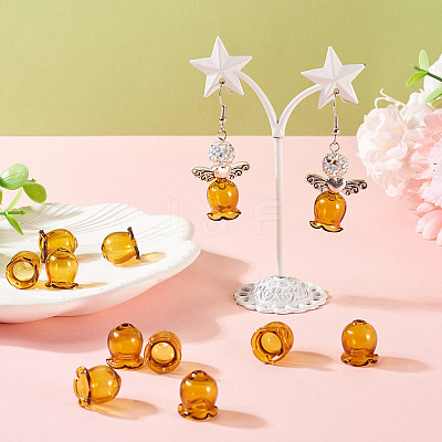 10Pcs Glass Bead Caps for Wind Chimes Making GLAA-BY0001-05D-1