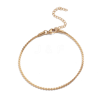 304 Stainless Steel Serpentine Chain Anklets AJEW-G024-04G-1