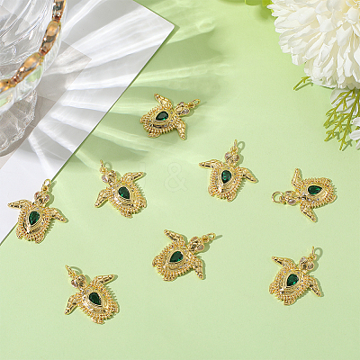 8Pcs Brass Micro Pave Cubic Zirconia Pendants KK-BBC0018-75-1