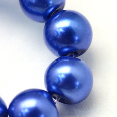 Baking Paint Pearlized Glass Pearl Round Bead Strands HY-Q003-4mm-28-1