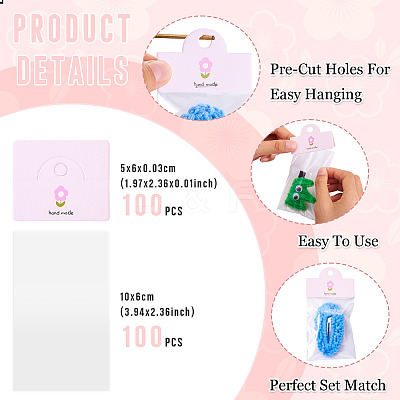 100Pcs Rectangle Clear Polypropylene Cellophane Bags CDIS-TA0001-40B-1