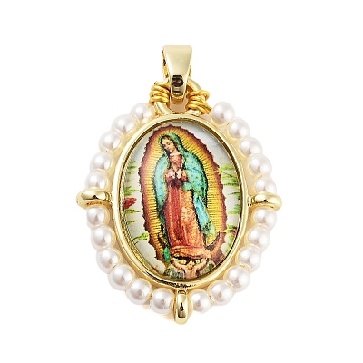 Rack Plating Brass Enamel Pendants X-KK-C056-07G-03-1