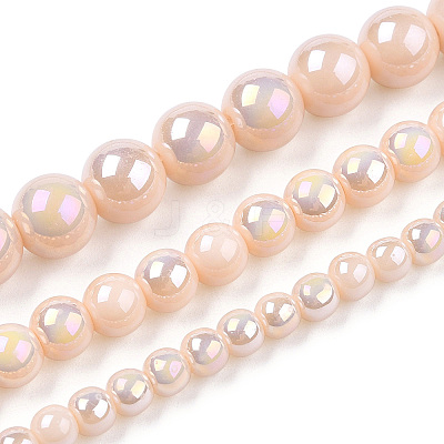 Electroplate Opaque Glass Beads Strands X-GLAA-T032-P4mm-AB09-1