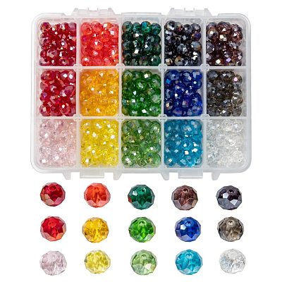 15 Colors Electroplate Glass Beads EGLA-JP0002-02B-8mm-1