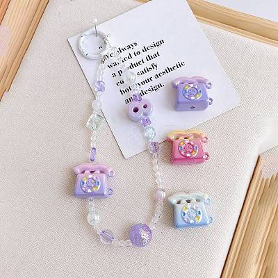 Opaque Acrylic Beads with Enamel OACR-H038-01-1