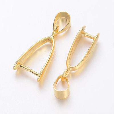 Brass Ice Pick Pinch Bails X-KK-D318-G-NR-1
