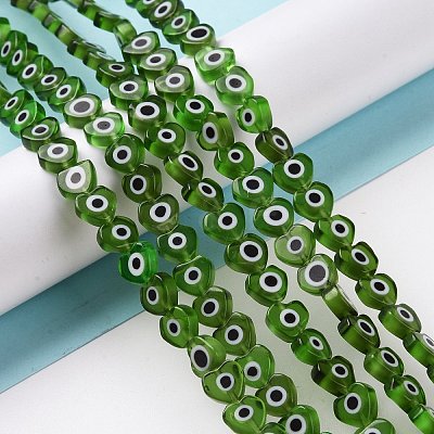Handmade Evil Eye Lampwork Beads Strands LAMP-F023-B13-1