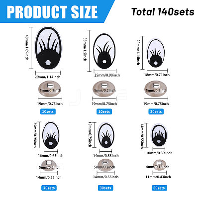 Oval Plastic Craft Safety Eye DIY-GL0005-64C-1