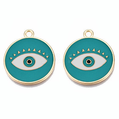 Rack Plating Alloy Enamel Pendants PALLOY-N172-060B-1