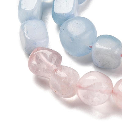 Natural Aquamarine & Rose Quartz Beads Strands G-L610-B04-B01-1