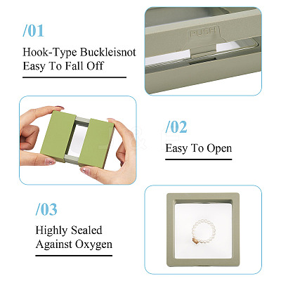 3 Bags 3 Styles Square Transparent PE Thin Film Suspension Jewelry Display Box CON-TA0001-38A-1