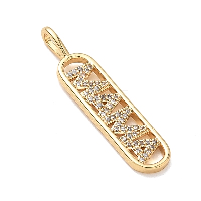 Mother's Day Brass Micro Pave Clear Cubic Zirconia Pendants KK-T084-01B-G-1