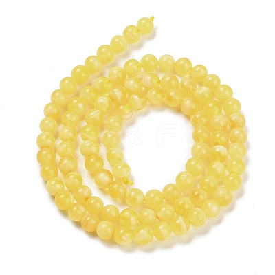 Natural Beeswax Beads Strands G-Z100-A01-6mm-1