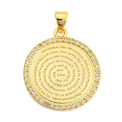 Brass with Cubic Zirconia Pendants KK-K332-16A-G-01-1