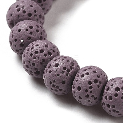 Natural Lava Rock Dyed Beads Strands G-Z036-B01-M-1
