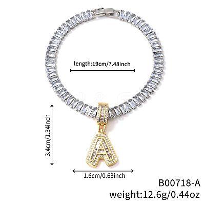 Fashionable Brass Micro Pave Clear Cubic Zirconia Charm Bracelets AF9298-1-1