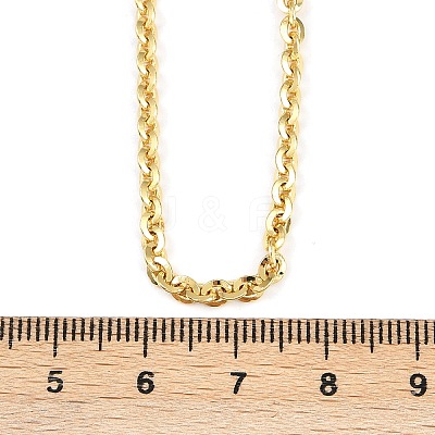 3MM Brass Cable Chain Necklaces NJEW-L356-03G-1