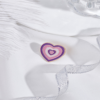 1Pc Heart Enamel Pin JEWB-LP0004-59B-1