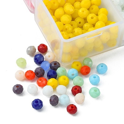 10 Grids 10 Styles Opaque Solid Color Glass Beads Strands EGLA-YW0001-45-1