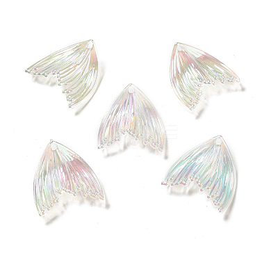 UV Plating Rainbow Iridescent Transparent Acrylic Pendants PACR-M002-09C-1