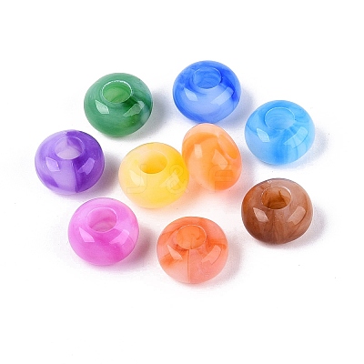 Two Tone Acrylic European Beads X-OACR-Q200-24-1