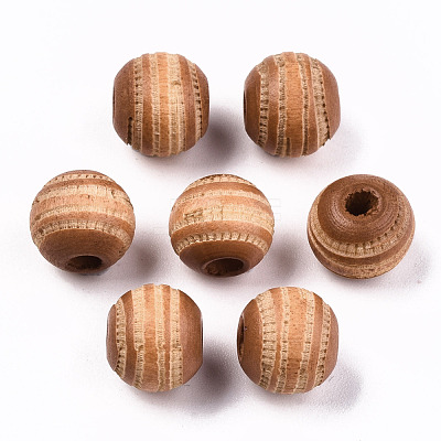 Painted Natural Wood Beads WOOD-T021-54A-09-1