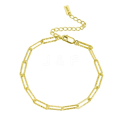925 Sterling Silver Paperclip Chain Bracelets BJEW-I314-055G-1