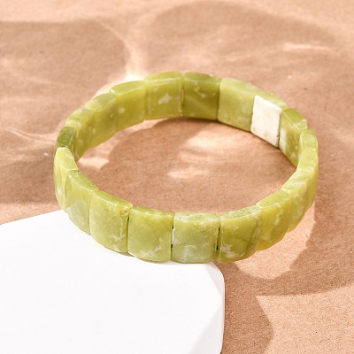 Natural Lemon Jade Faceted Beaded Stretch Bracelets for Women BJEW-K251-08B-1