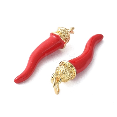 Brass Enamel Pendants X-KK-A252-13B-G-1