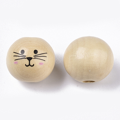 Natural Wood European Beads X1-WOOD-S055-16A-1