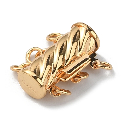 3-Strand 6-Hole Brass Box Clasps KK-WH0058-05B-G-1
