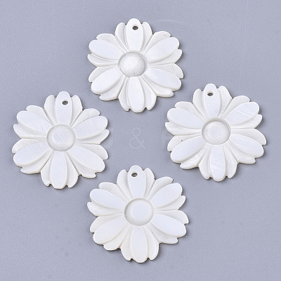 Natural Freshwater Shell Pendants SHEL-N026-31-1