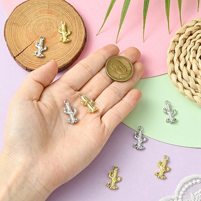 8Pcs 2 Colors Brass Micro Pave Cubic Zirconia Pendants KK-CJ0003-13-1