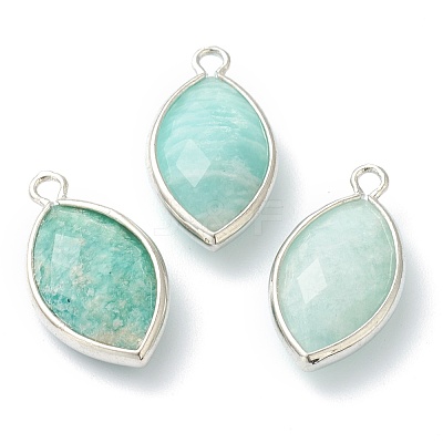Natural Amazonite Pendants X-G-B009-01P-L-1